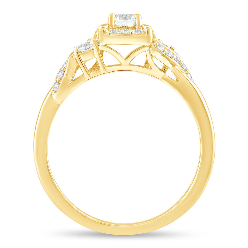 Round Diamond 1/2ctw. Halo Engagement Ring in 14k Yellow Gold image number null